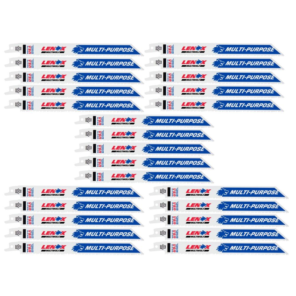 Lenox 20590B810R MULTIWOLF 8 in. 10 TPI WAVE EDGE Reciprocating Saw Blade (25 PK)