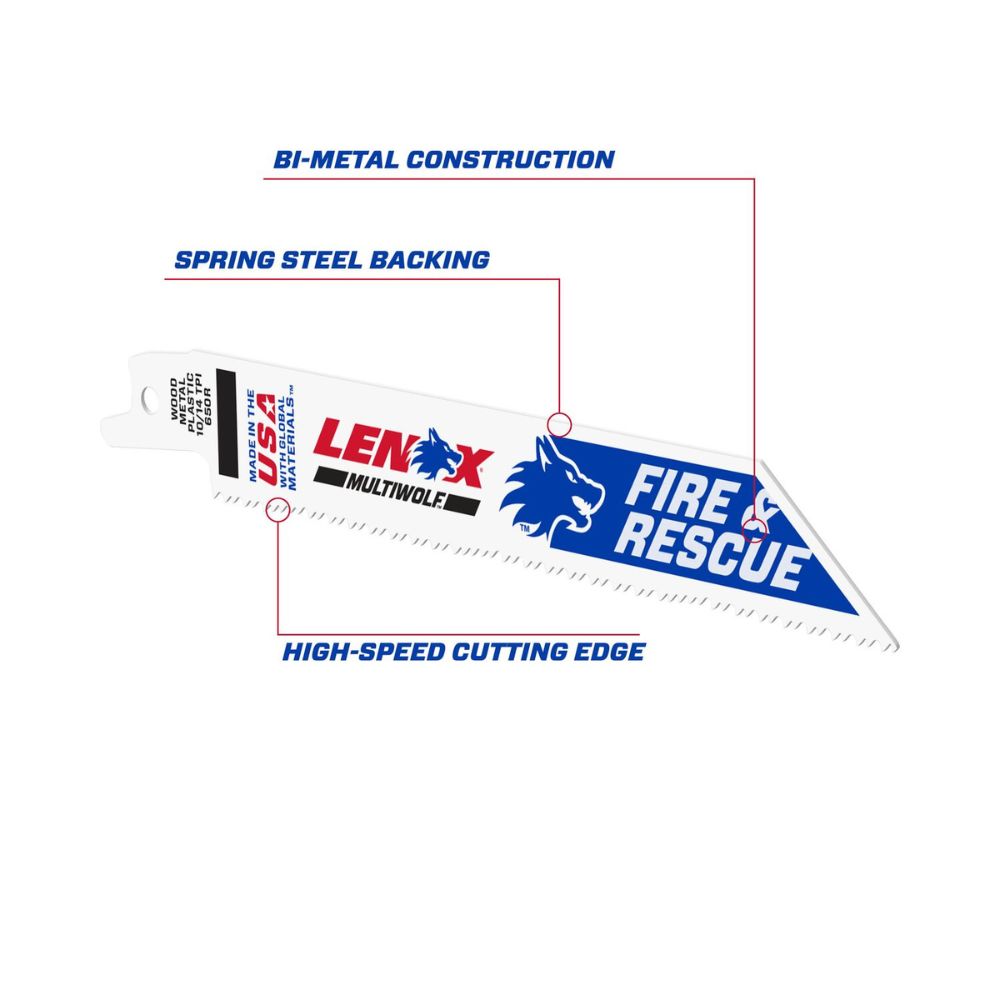 Lenox 20592650R MULTIWOLF 6 in. 14 TPI WAVE EDGE Reciprocating Saw Blade (2 PK) - 4