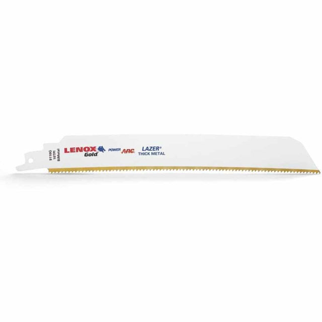 Lenox 21229B9110GR Gold Power Arc 9" L x 10 TPI Bi-Metal Metal Cutting Reciprocating Saw Blade (25PK) Titanium Nitride Coating