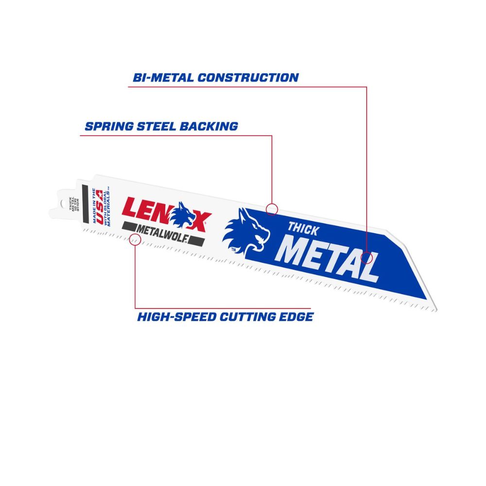 Lenox 24905T9110R METALWOLF 9 in. 10 TPI WAVE EDGE Reciprocating Saw Blade (2 PK) - 4