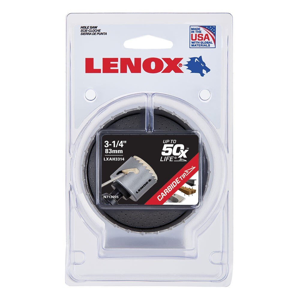 Lenox LXAH3314 3-1/4" CARBIDE TIP Hole Saw LX 3 1/4 83MM CTHS - 2