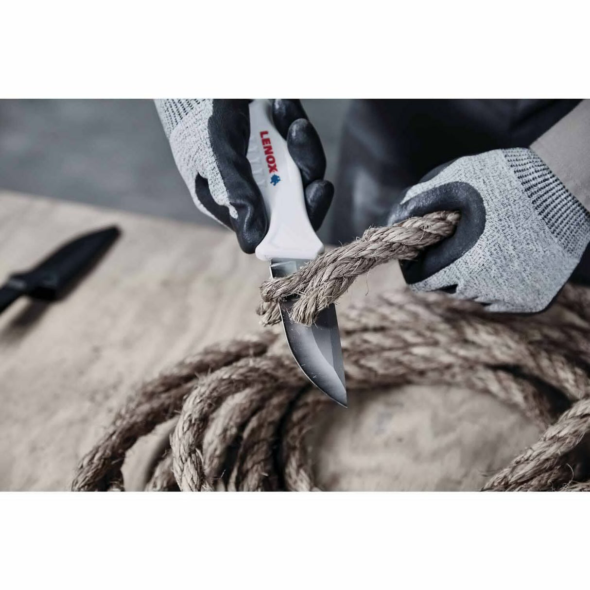 Lenox LXHT14701 Fixed Blade Tradesman Utility Knife with 4" Stainless Steel Blade and Sheath - 6