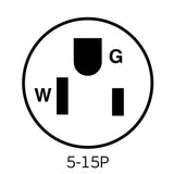 Leviton 5266-C 15 Amp 125 Volt NEMA 5-15P Straight Blade Grounding Plug for 0.230" to 0.685" Cord Range - 2