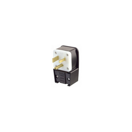 Leviton 9650-P 50 Amp 250 Volt NEMA 6-50P Angled Straight Blade Industrial Plug Black