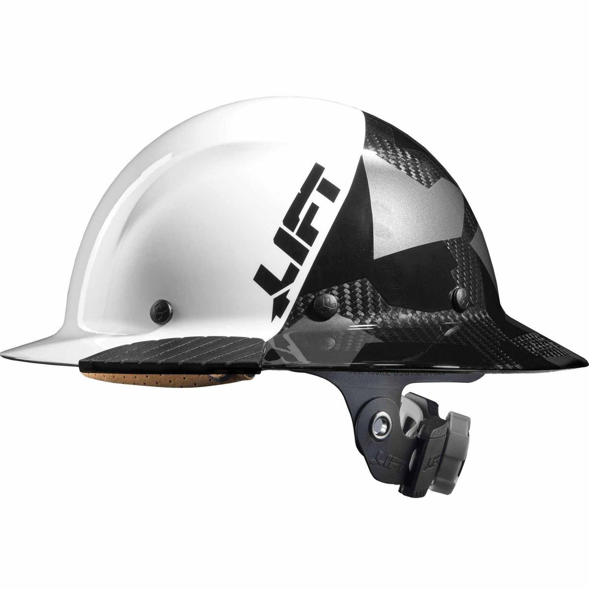 Lift Safety HDF50C-20CK DAX Fifty50 Black Camo Full Brim Hard Hat with Carbon Fiber Reinforced Shell and Ratchet Suspension - 2