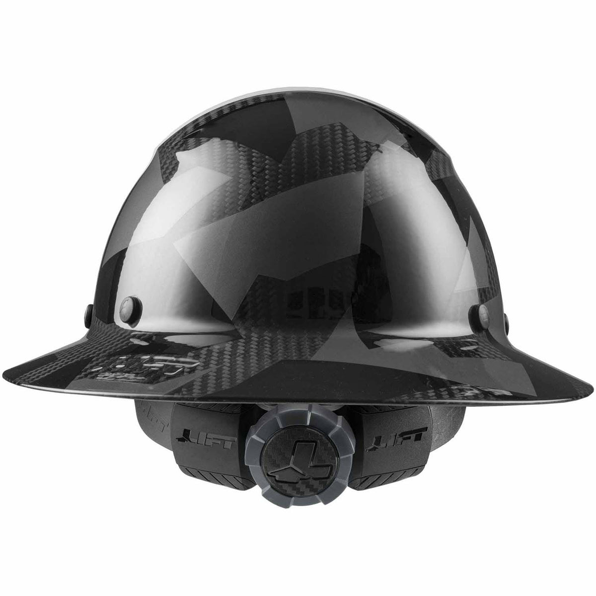 Lift Safety HDF50C-20CK DAX Fifty50 Black Camo Full Brim Hard Hat with Carbon Fiber Reinforced Shell and Ratchet Suspension - 3