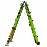 Little Giant 17102-001 CONQUEST ALL-TERRAIN, Model 22 - ANSI Type 1A - 300 lb Rated - Fiberglass Articulated Extendable Ladder with Adjustable Outriggers, Accessory Ports, Carry Handle, V-bar and TIP & GLIDE Wheels - 7