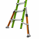 Little Giant 17102-001 CONQUEST ALL-TERRAIN, Model 22 - ANSI Type 1A - 300 lb Rated - Fiberglass Articulated Extendable Ladder with Adjustable Outriggers, Accessory Ports, Carry Handle, V-bar and TIP & GLIDE Wheels - 29