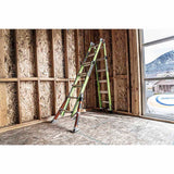 Little Giant 17102-001 CONQUEST ALL-TERRAIN, Model 22 - ANSI Type 1A - 300 lb Rated - Fiberglass Articulated Extendable Ladder with Adjustable Outriggers, Accessory Ports, Carry Handle, V-bar and TIP & GLIDE Wheels - 33