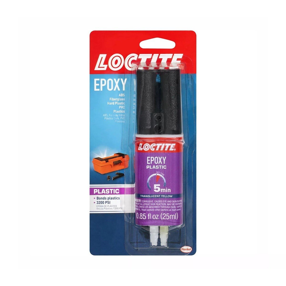 Loctite 1360788 Epoxy Plastic Dual Syringe High Strength Adhesive for ABS PVC Hard Plastics and Fiberglass (25 ml)