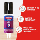 Loctite 1360788 Epoxy Plastic Dual Syringe High Strength Adhesive for ABS PVC Hard Plastics and Fiberglass (25 ml) - 2