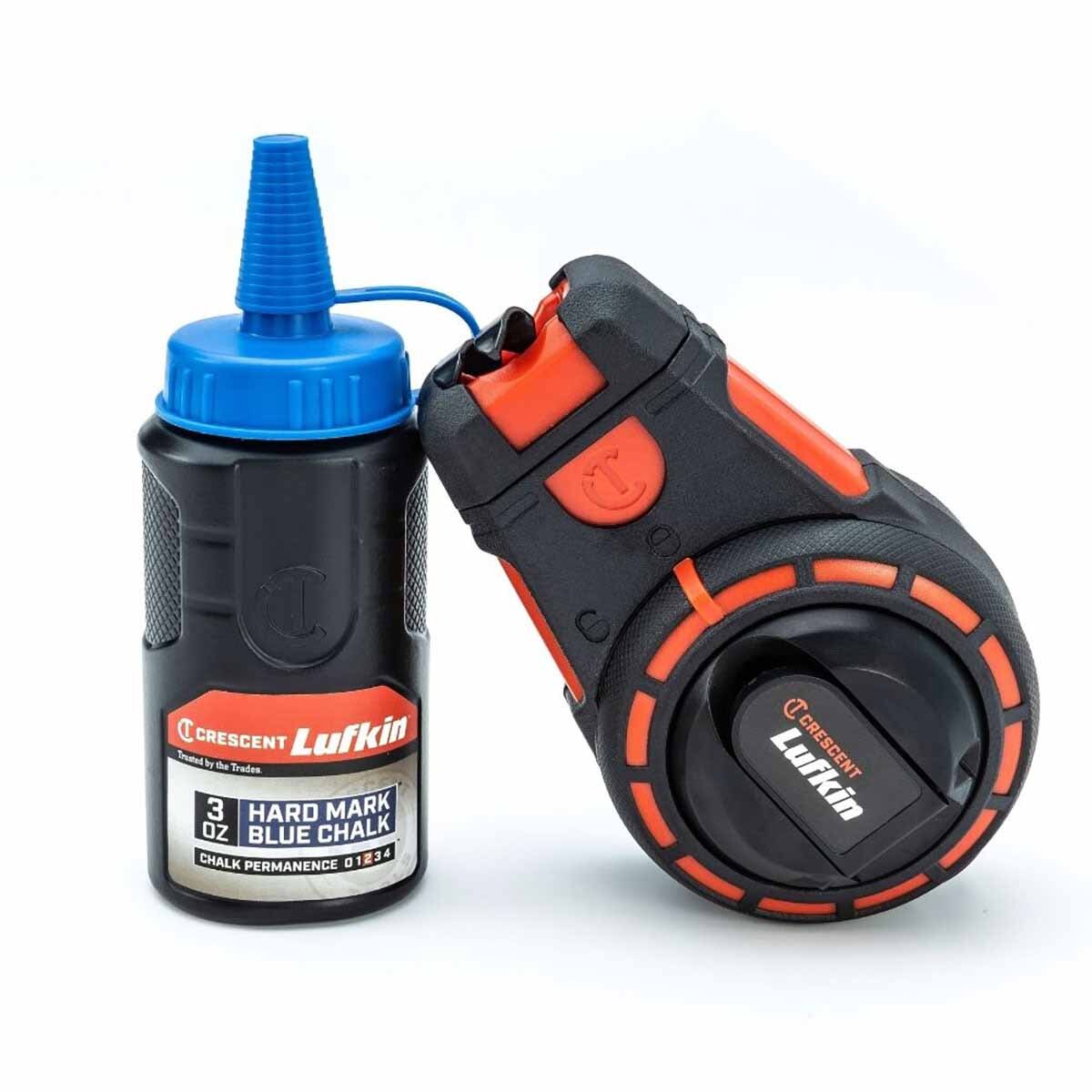 Crescent Lufkin CL100BA 100' Contractor Chalk & Reel with HardMark Blue Chalk - 2