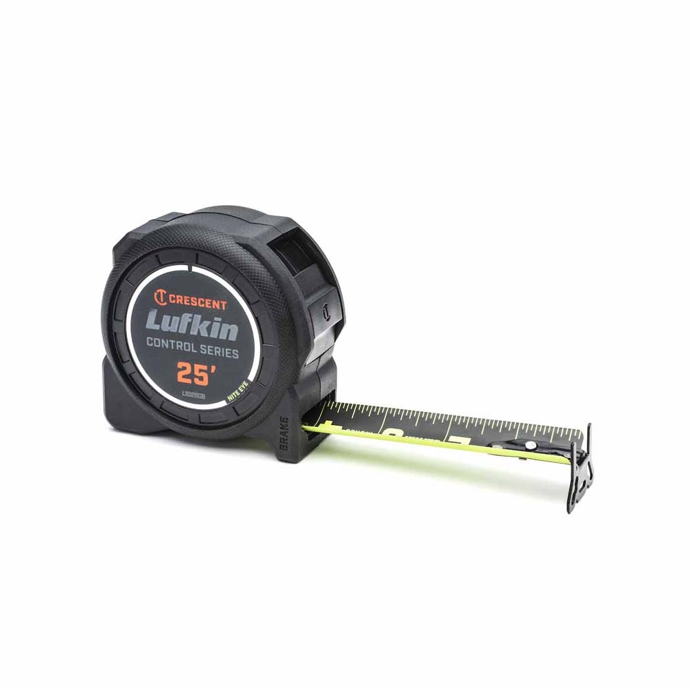 Lufkin L1025CB-02 1-3/16" x 25' Control Series Black Clad Tape Measure