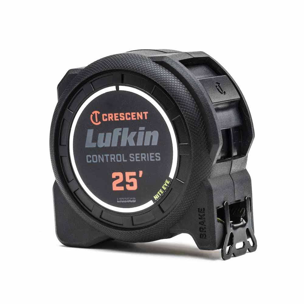 Lufkin L1025CB-02 1-3/16" x 25' Control Series Black Clad Tape Measure - 2