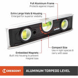 Lufkin LTLA1100-02 9” Aluminum Torpedo Level - 3