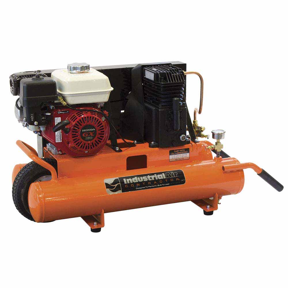 Industrial Air CTA5590856.01 8 Gal. Portable Wheelbarrow Air Compressor with 6.5 HP Honda Gas Engine