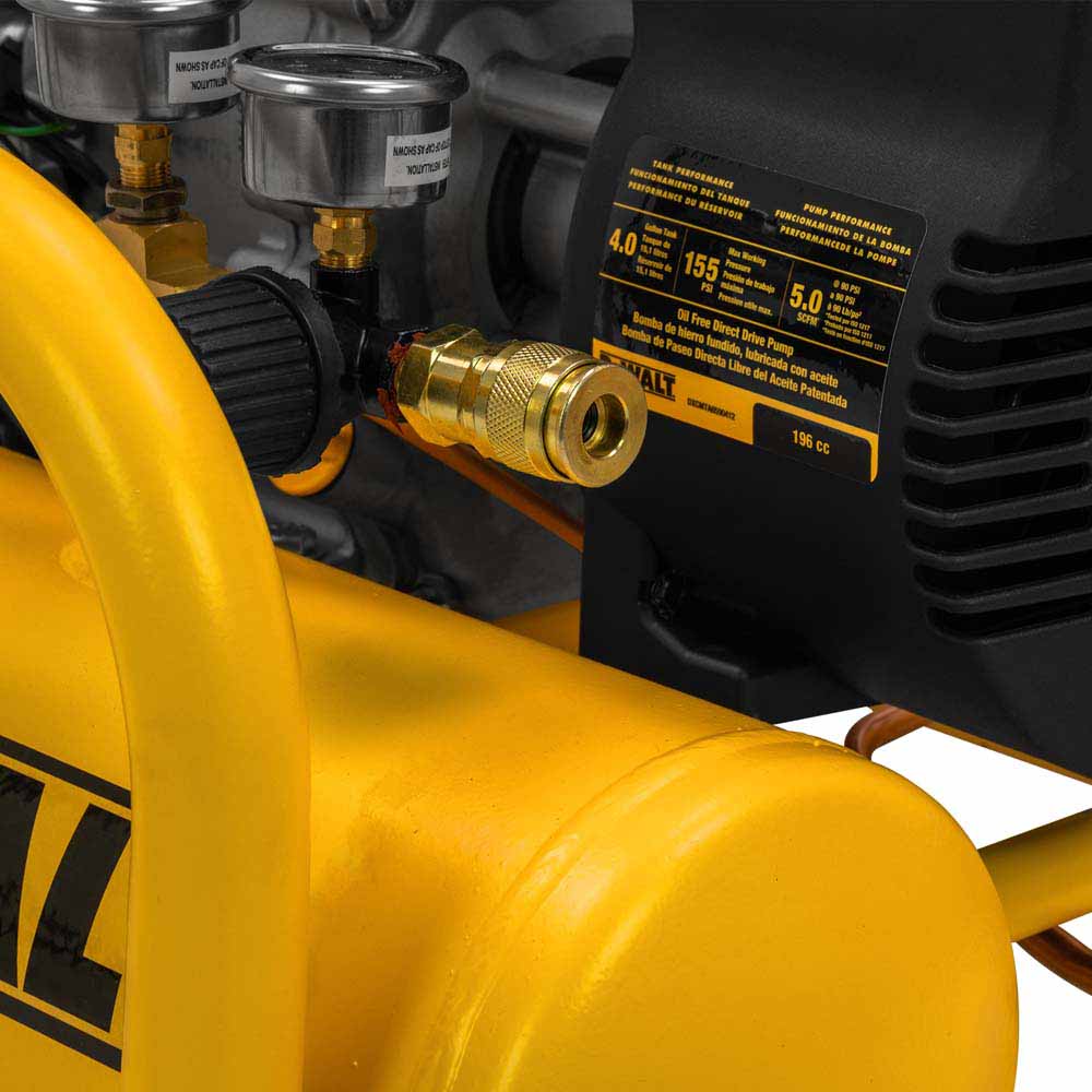 DeWalt DXCMTA6590412 4 Gal. 155 PSI Kohler Gas Powered Oil Free Portable Air Compressor - 4