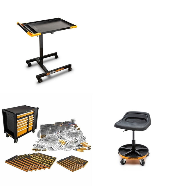 GearWrench MEGAMODMRO 614-Pc Technician Set W/ FREE 83166 Table and FREE 86994 Seat