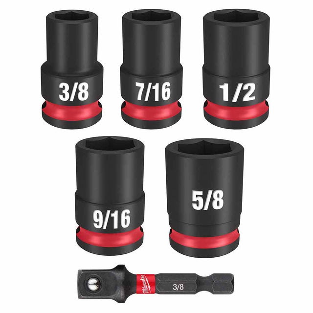 Milwaukee 49-66-7035 3/8" Drive 6pc SAE Standard Impact Socket Set