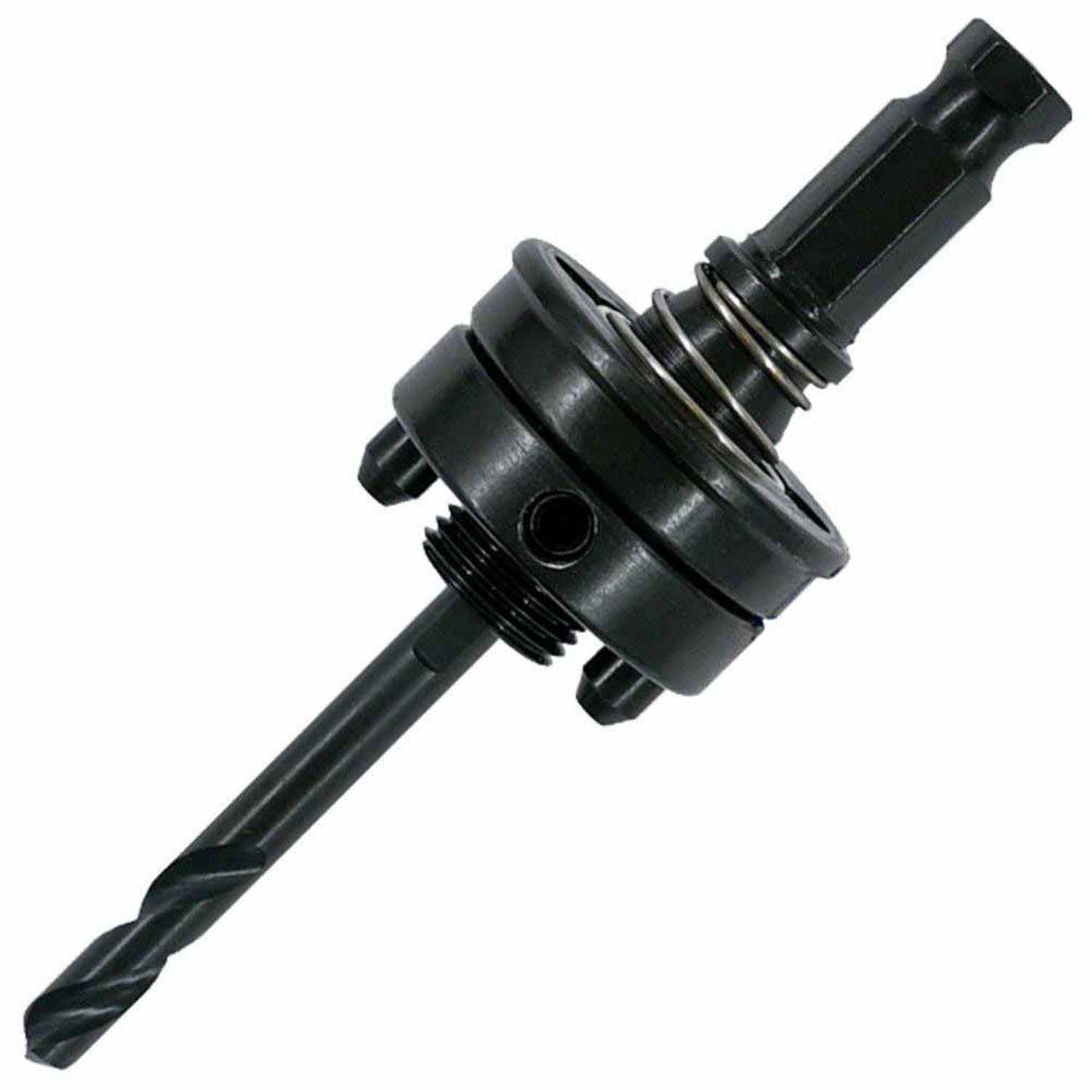 MK Morse 139052 Spring Loaded Pin Drive Hole Saw Arbor with High Speed Steel Pilot Drill, 3/8 inch Hex Shank, 5/8-18 Thread (1 Per Box)