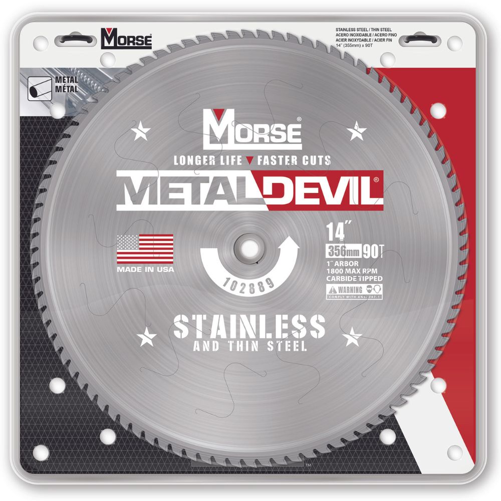 MK Morse CSM1490FSSC 14"90T SS & THIN ST Circular Saw Blade - 2