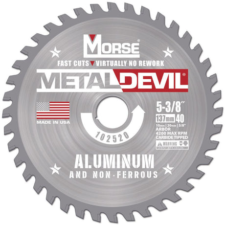 MK Morse CSM53840FNFC 5-3/8" 40T NF Circular Saw Blade