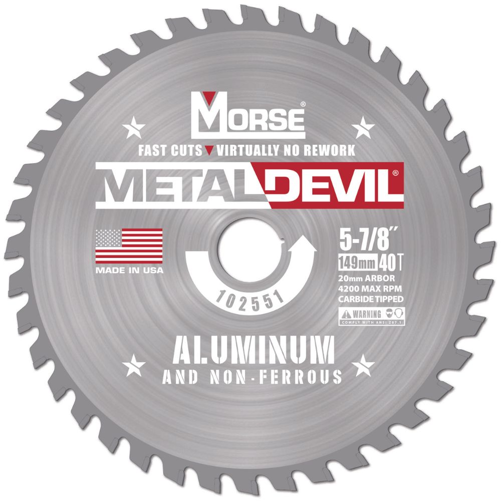 MK Morse CSM5884020FNFC 5-7/8" 40T NF 20MM Circular Saw Blade