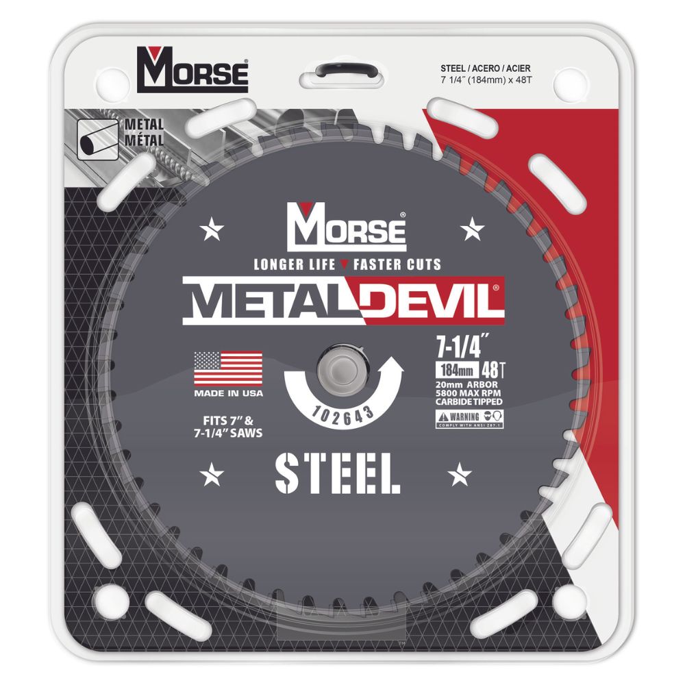 MK Morse CSM7254820FSC 7-1/4" 48T ST 20MM Circular Saw Blade - 2