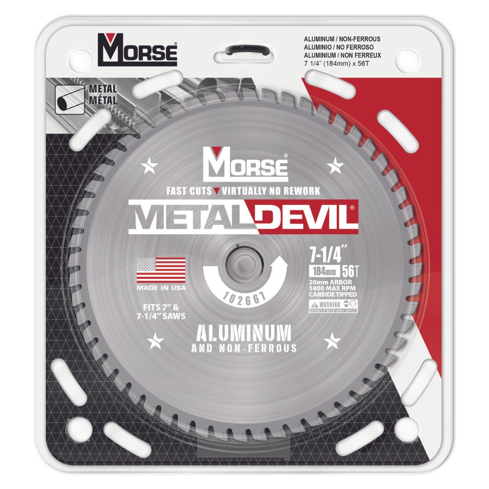 MK Morse CSM7255620FNFC 7-1/4" 56T NF 20MM Circular Saw Blade - 2