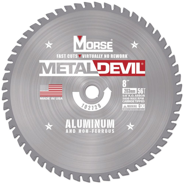 MK Morse CSM856FNFC 8" 56T NF Circular Saw Blade