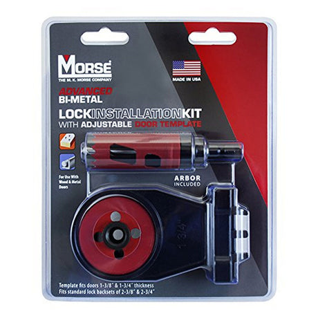 MK Morse MHSALKIT1 116909 5 piece, Bi-Metal Hole Saw, Lock Installation Kit w/Template