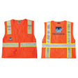 Orange Solid Front Vest w/ Mesh Back, 5XL