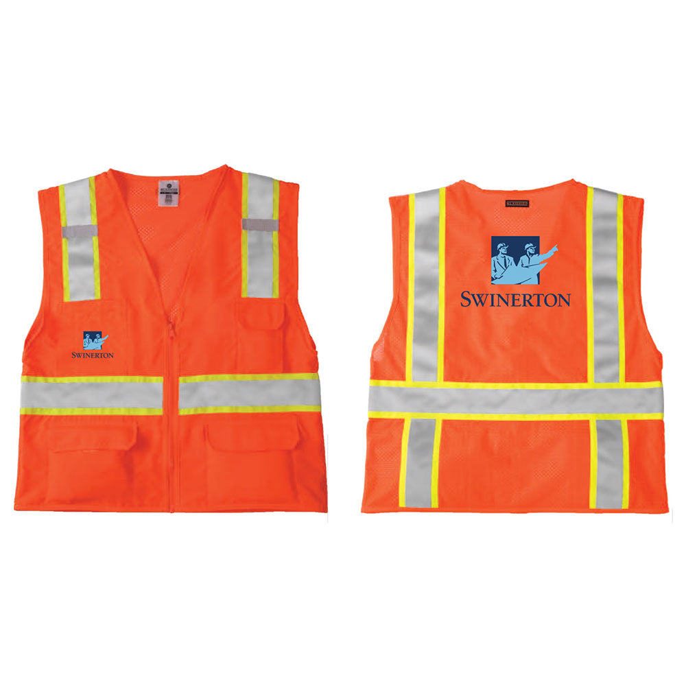 Orange Solid Front Vest w/ Mesh Back, 5XL