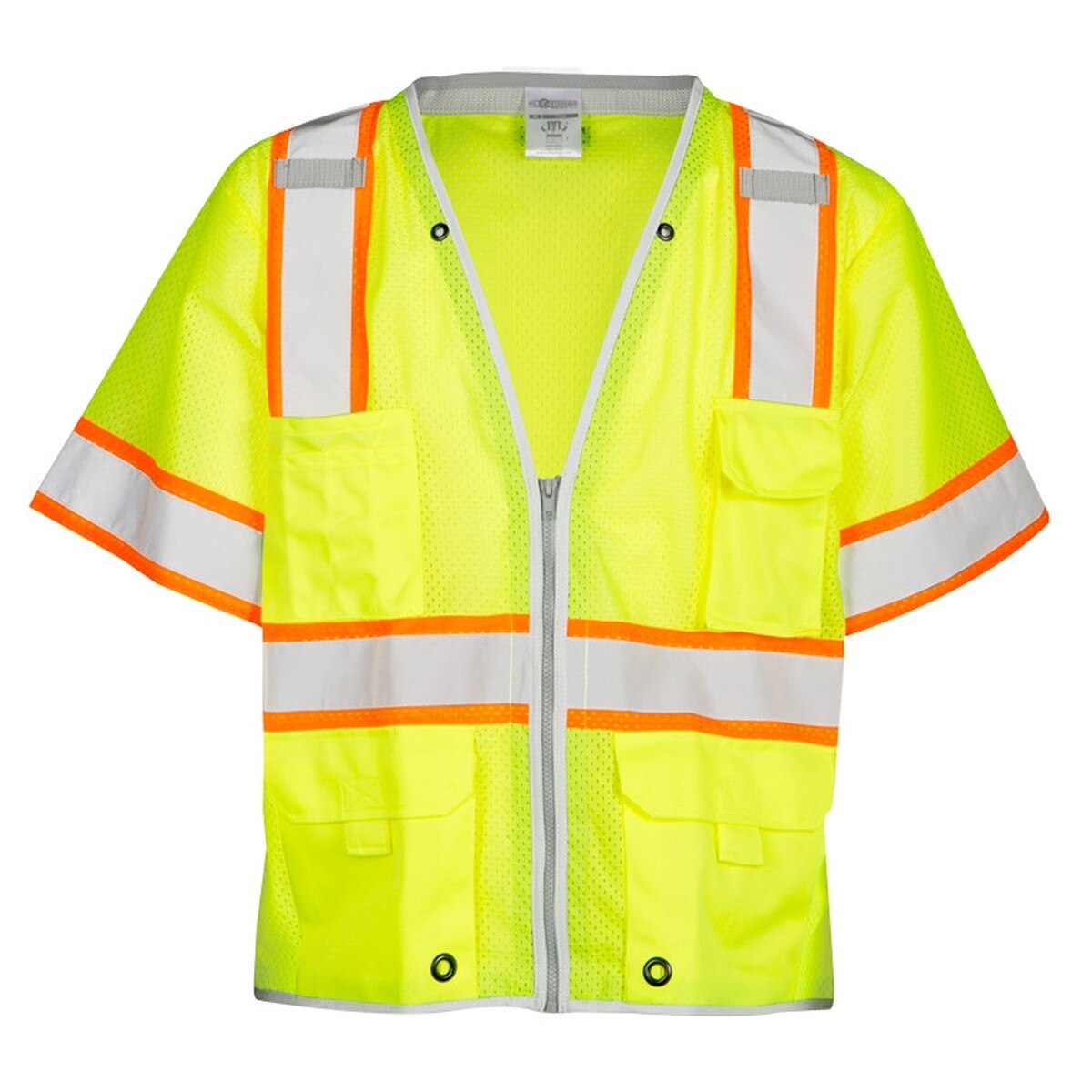 ML Kishigo 1550-2XL Premium Brilliant Series Lime Class 3 High Visibility Vest with 6 Pockets 2XL