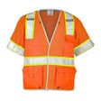 ML Kishigo 1553B-5X Premium Brilliant Series ANSI Class 3 Breakaway Mesh Safety Vest with 2" Reflective Stripes Orange 5X (1 Each)