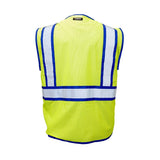 ML Kishigo 1598-3X Class 2 Reflective Color Contrast Hi Vis Safety Vest Lime Royal Blue 3X - 2