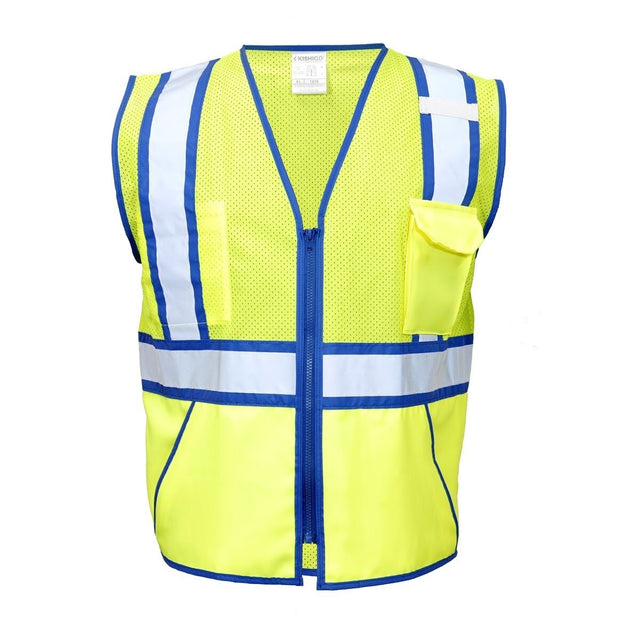ML Kishigo 1598-L Class 2 Reflective Color Contrast Safety Vest Lime Royal Blue Size L (1 Each)