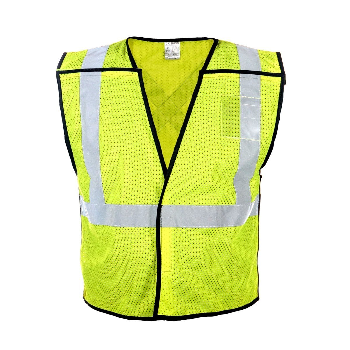 ML Kishigo 1805-S-M Lime ANSI Class 2 Polyester Mesh X Back Breakaway Safety Vest 2" Reflective Tape (1 Each)