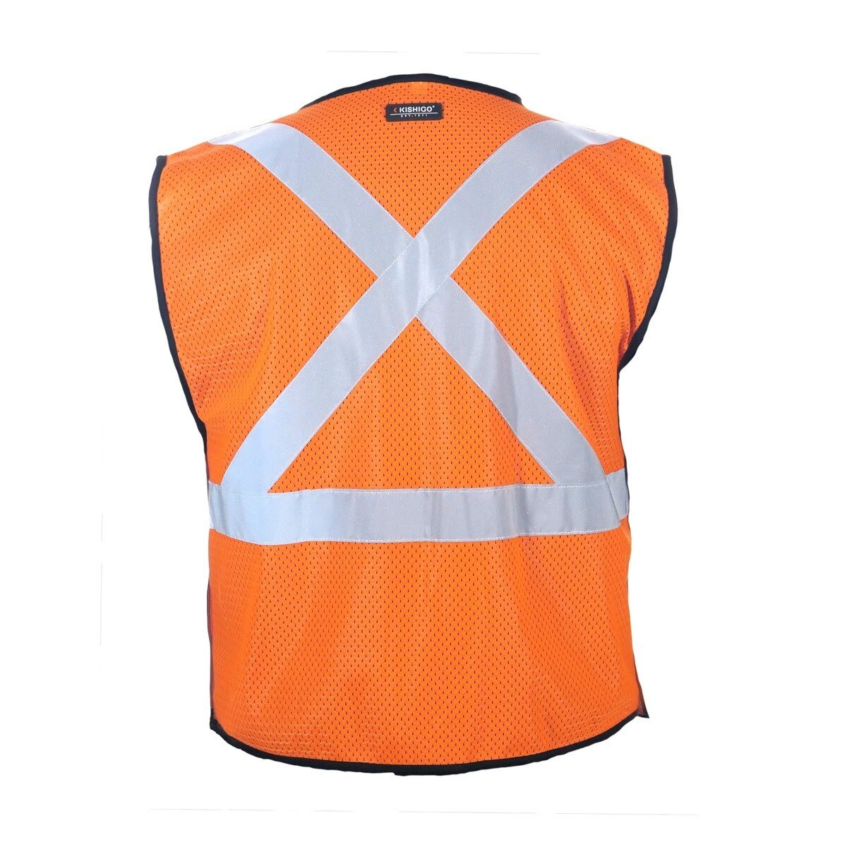 ML Kishigo 1806-2X-3X Class 2 Orange X-Back Breakaway Safety Vest 50-54" Chest with 2" Reflective Tape - 2