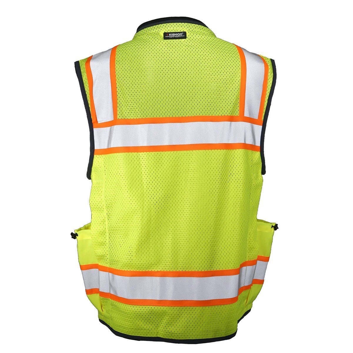 ML Kishigo 1823-4X Mens Construction Safety Vest Lime Black Class 2 4X (Each) - 2