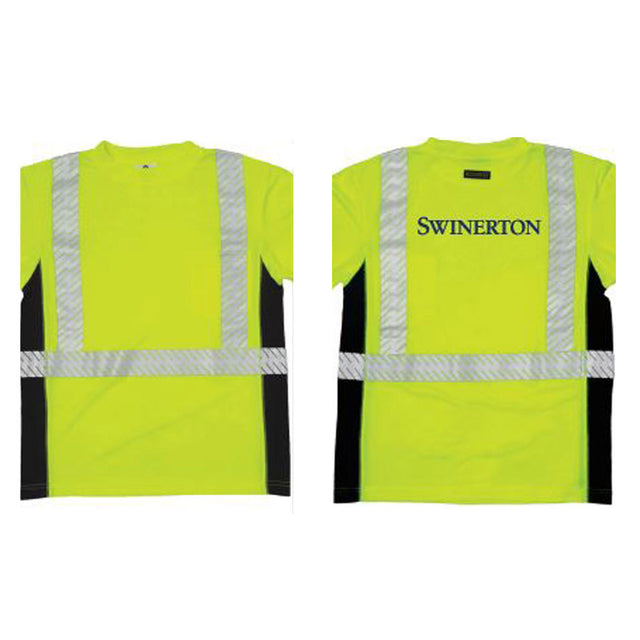 Safety T-Shirt, Short Sleeve Lime, Class 2, Large