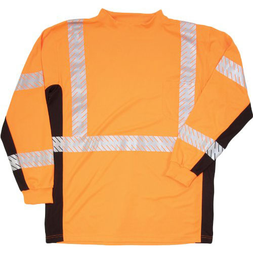 ML Kishigo 9135-3X Orange Class 3 Black Series Long Sleeve T-Shirt, 3X-Large