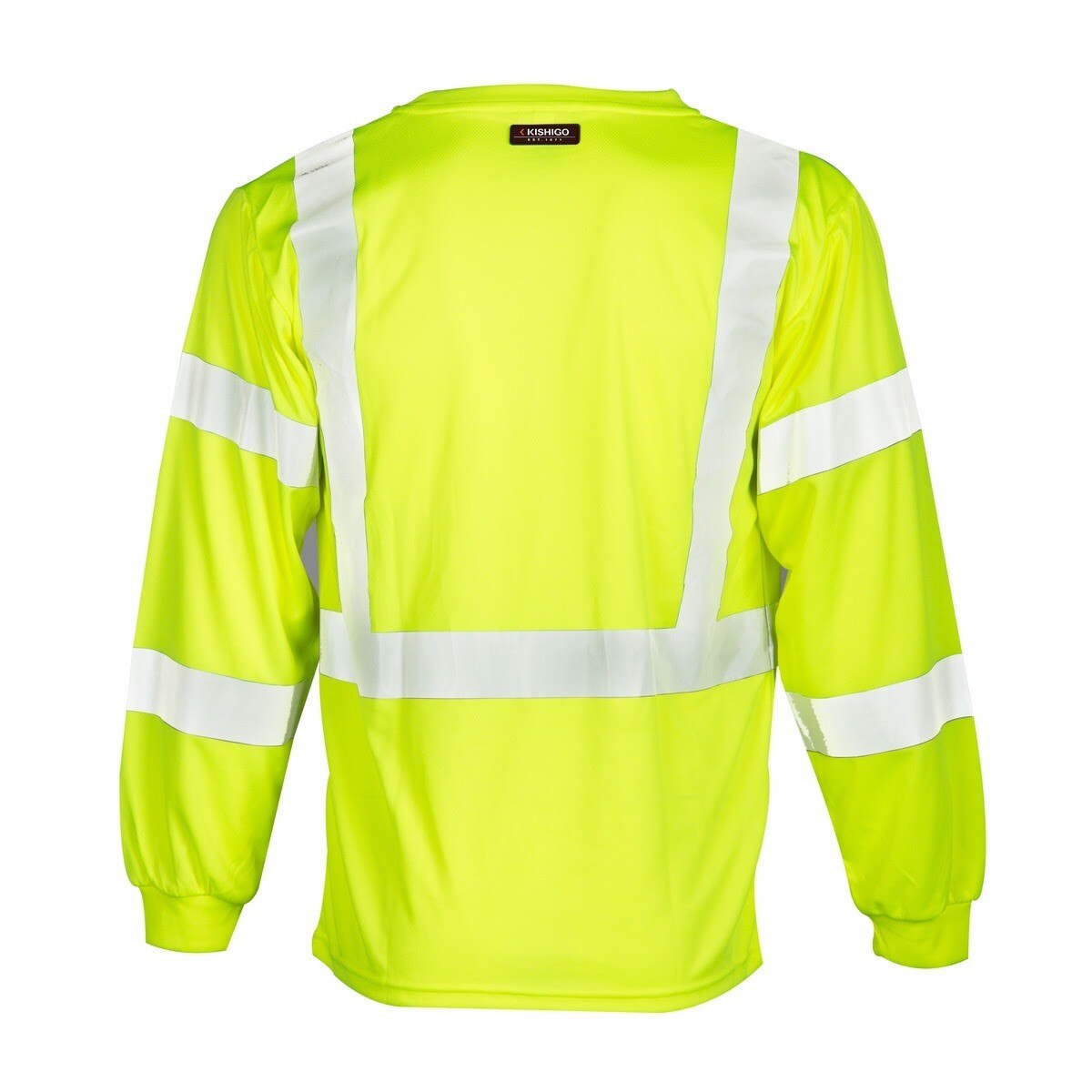 ML Kishigo 9145-S Class 3 Lime Long Sleeve High Visibility T-Shirt with Chest Pocket (Each) - 2