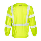 ML Kishigo 9145-S Class 3 Lime Long Sleeve High Visibility T-Shirt with Chest Pocket (Each) - 2