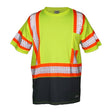 ML Kishigo 9179-3X Premium Brilliant Class 3 Contrast Short Sleeve Hi-Vis T-Shirt Lime Black 3X