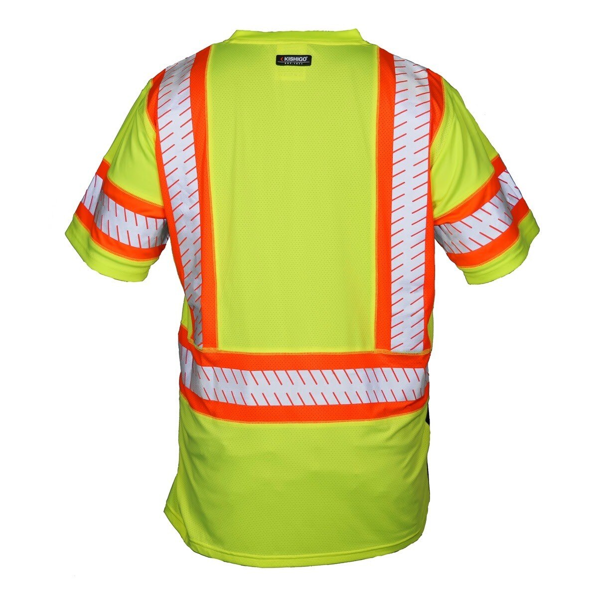 ML Kishigo 9179-3X Premium Brilliant Class 3 Contrast Short Sleeve Hi-Vis T-Shirt Lime Black 3X - 2