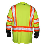 ML Kishigo 9181-2X Class 3 Long Sleeve Hi Vis T Shirt Lime Black 2X (1 Each) - 2