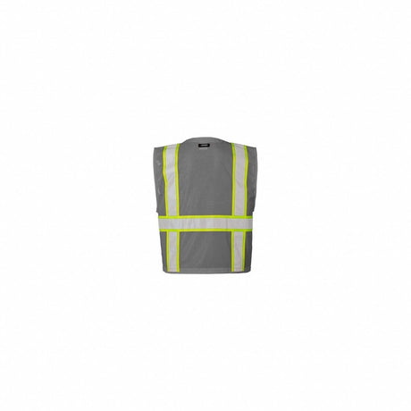 ML Kishigo B111-L-XL Multi-Pocket Polyester Mesh Safety Vest Gray Lime 27" L/XL
