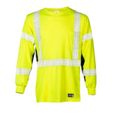 ML Kishigo F506-4X Premium Black Series FR Long Sleeve Safety T-Shirt 2" Breathable Reflective Lime ANSI Class 3 (1 Each)