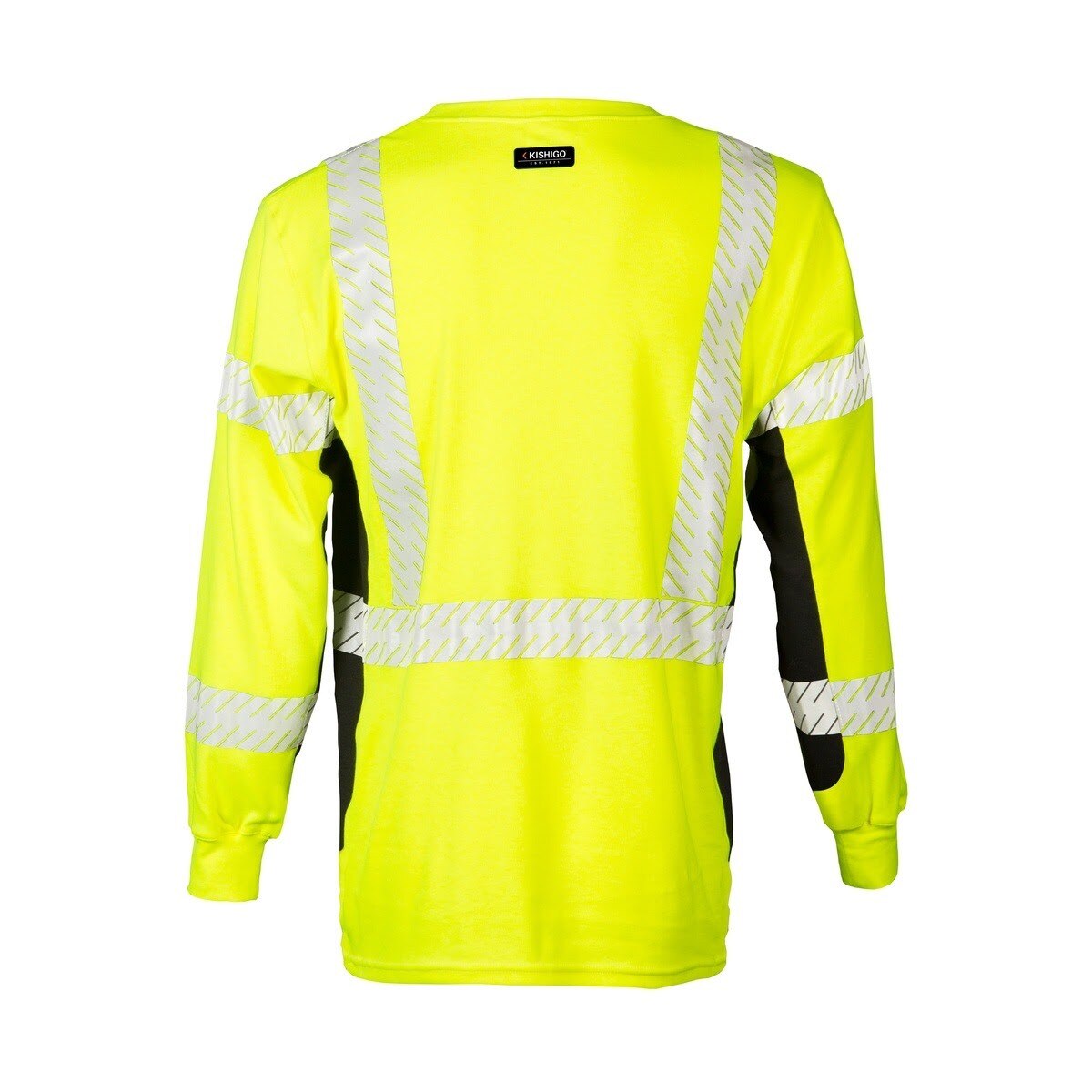 ML Kishigo F506-4X Premium Black Series FR Long Sleeve Safety T-Shirt 2" Breathable Reflective Lime ANSI Class 3 (1 Each) - 2
